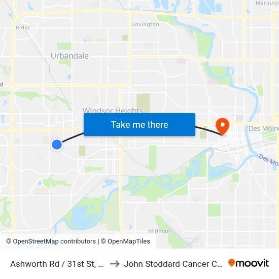 Ashworth Rd / 31st St, Wdm to John Stoddard Cancer Center map
