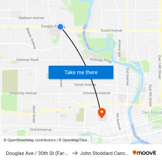 Douglas Ave / 30th St (Far-Side), Dsm to John Stoddard Cancer Center map