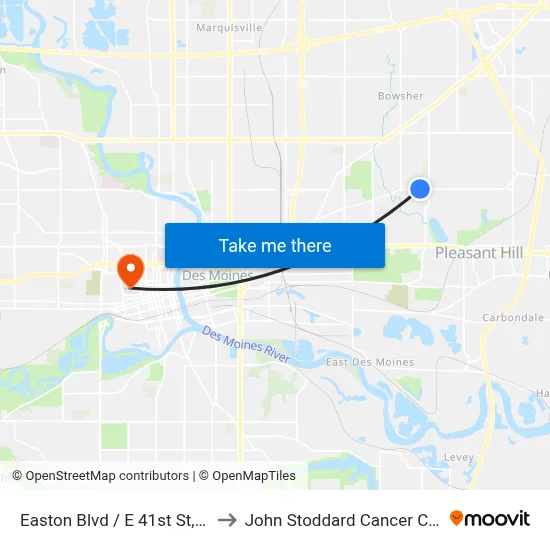 Easton Blvd / E 41st St, Dsm to John Stoddard Cancer Center map