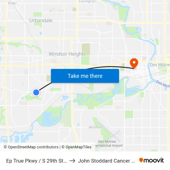 Ep True Pkwy / S 29th St, Wdm to John Stoddard Cancer Center map