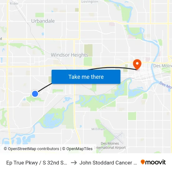 Ep True Pkwy / S 32nd St, Wdm to John Stoddard Cancer Center map