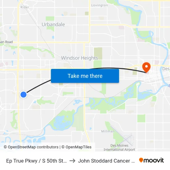 Ep True Pkwy / S 50th St, Wdm to John Stoddard Cancer Center map