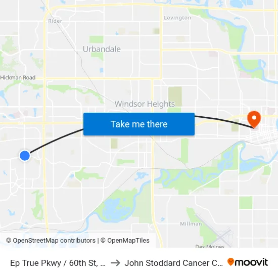Ep True Pkwy / 60th St, Wdm to John Stoddard Cancer Center map