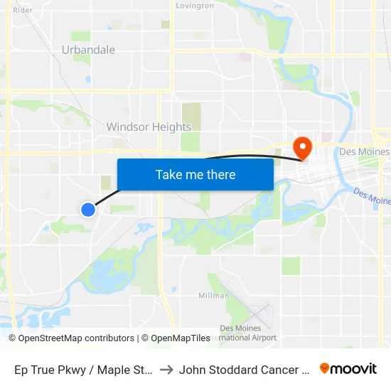 Ep True Pkwy / Maple St, Wdm to John Stoddard Cancer Center map