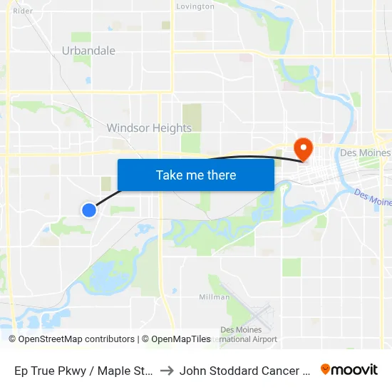 Ep True Pkwy / Maple St, Wdm to John Stoddard Cancer Center map