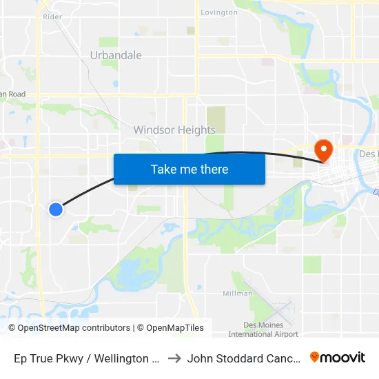 Ep True Pkwy / Wellington Apts, Wdm to John Stoddard Cancer Center map