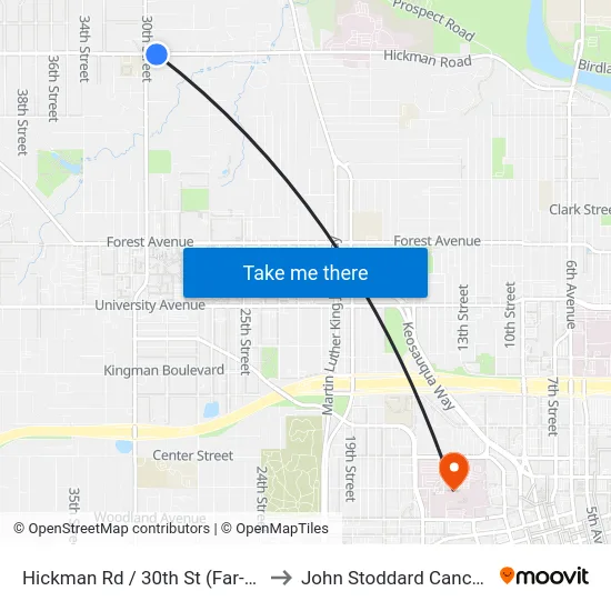 Hickman Rd / 30th St (Far-Side), Dsm to John Stoddard Cancer Center map