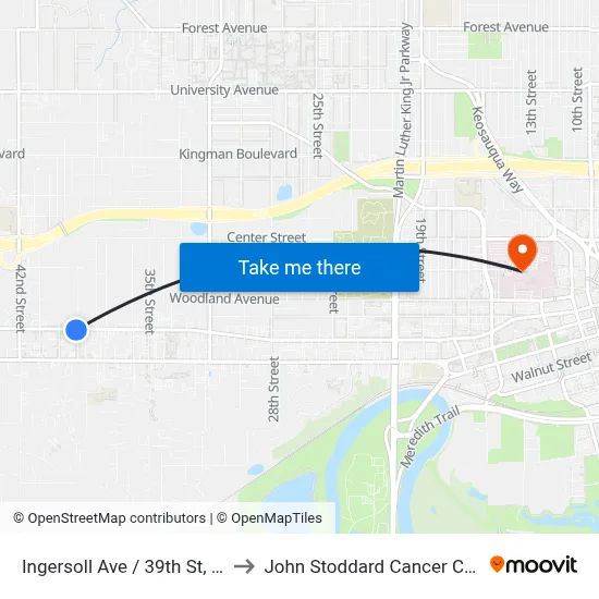 Ingersoll Ave / 39th St, Dsm to John Stoddard Cancer Center map