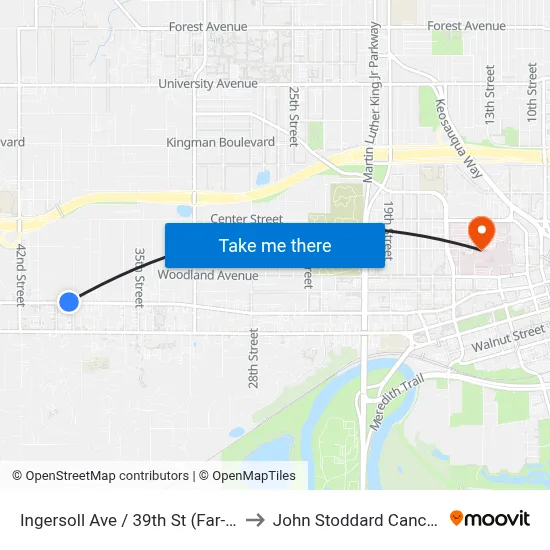 Ingersoll Ave / 39th St (Far-Side), Dsm to John Stoddard Cancer Center map