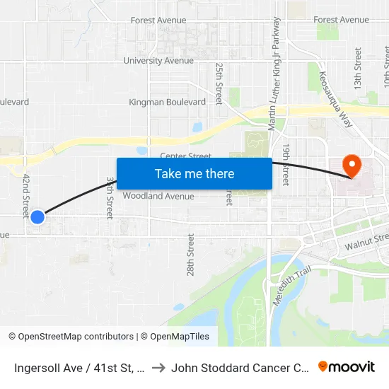 Ingersoll Ave / 41st St, Dsm to John Stoddard Cancer Center map
