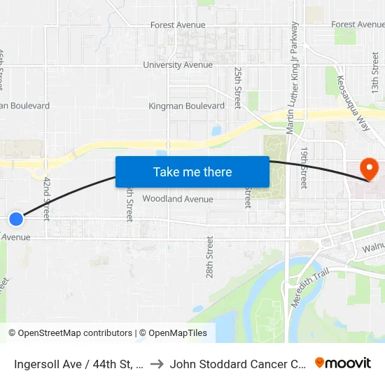 Ingersoll Ave / 44th St, Dsm to John Stoddard Cancer Center map