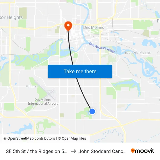 SE 5th St / the Ridges on 5th St, Dsm to John Stoddard Cancer Center map