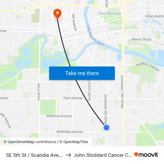SE 5th St / Scandia Ave, Dsm to John Stoddard Cancer Center map
