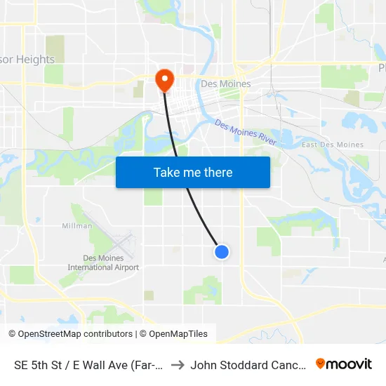 SE 5th St / E Wall Ave (Far-Side), Dsm to John Stoddard Cancer Center map