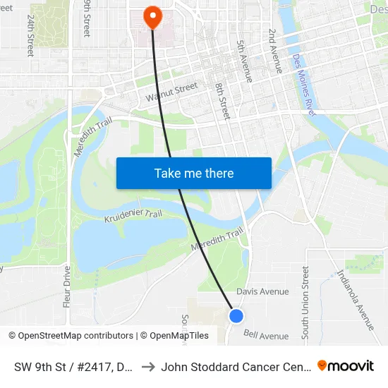 SW 9th St / #2417, Dsm to John Stoddard Cancer Center map
