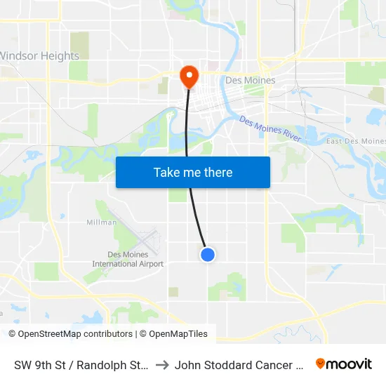 SW 9th St / Randolph St, Dsm to John Stoddard Cancer Center map
