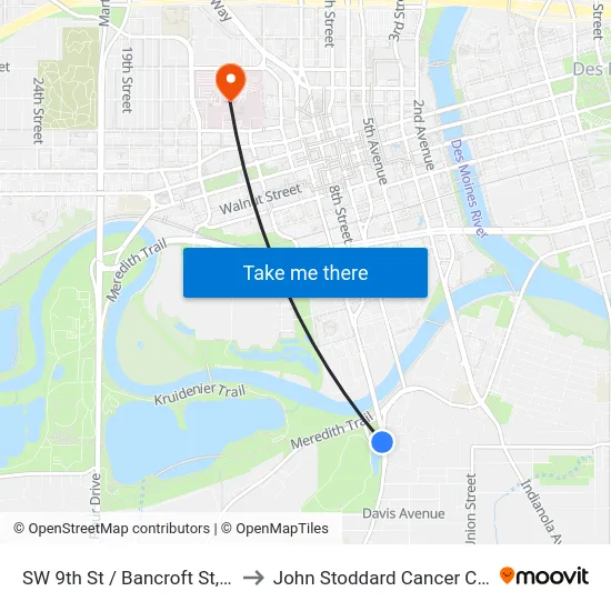SW 9th St / Bancroft St, Dsm to John Stoddard Cancer Center map