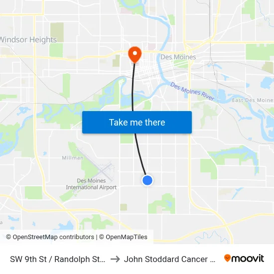 SW 9th St / Randolph St, Dsm to John Stoddard Cancer Center map