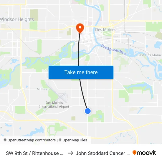 SW 9th St / Rittenhouse St, Dsm to John Stoddard Cancer Center map