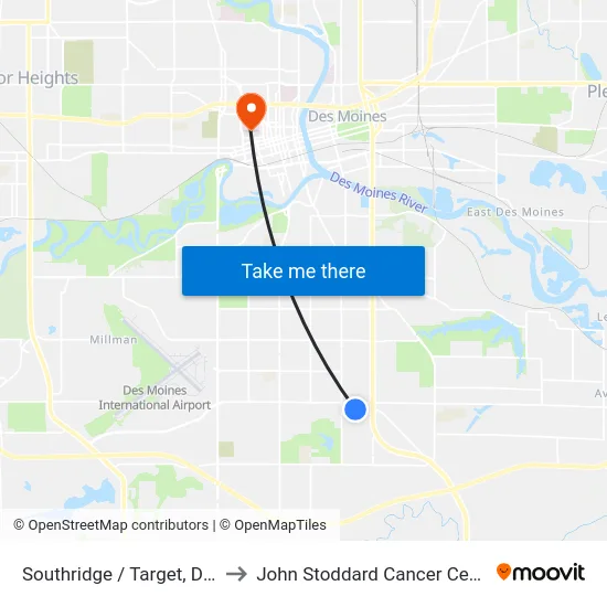 Southridge / Target, Dsm to John Stoddard Cancer Center map