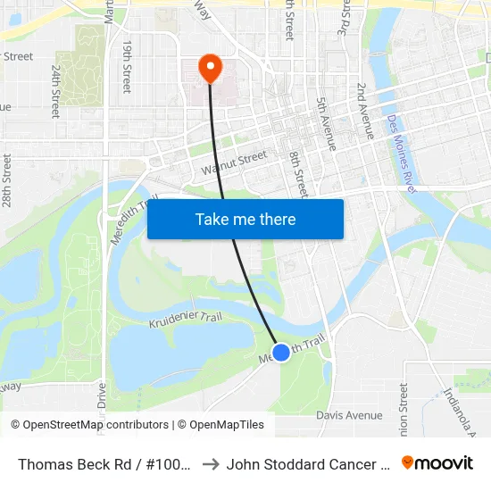 Thomas Beck Rd / #1001, Dsm to John Stoddard Cancer Center map