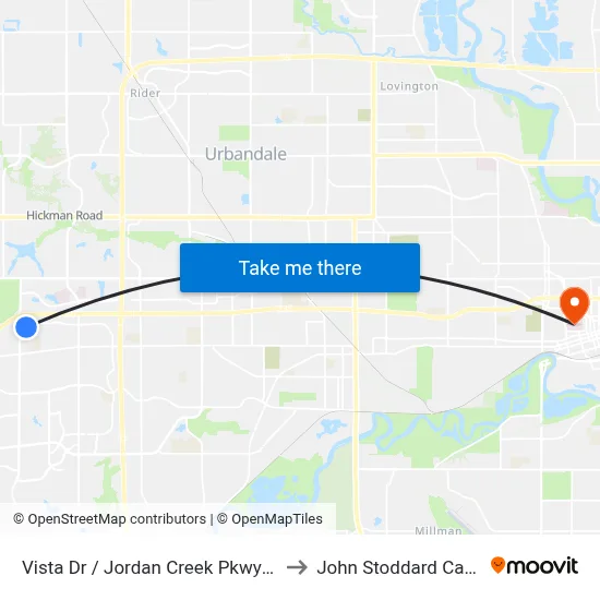 Vista Dr / Jordan Creek Pkwy (Far-Side), Wdm to John Stoddard Cancer Center map
