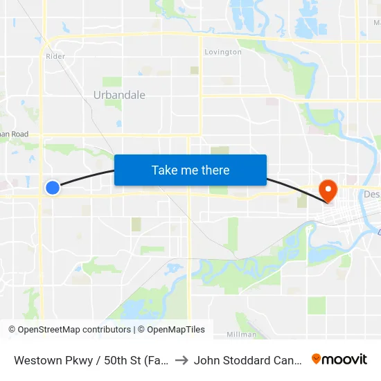 Westown Pkwy / 50th St (Far-Side), Wdm to John Stoddard Cancer Center map