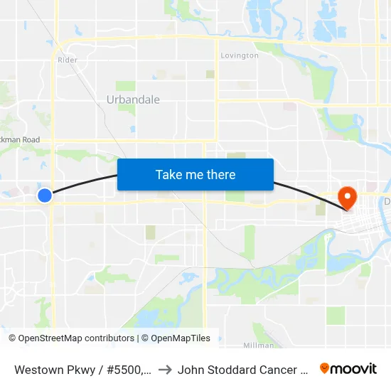 Westown Pkwy / #5500, Wdm to John Stoddard Cancer Center map