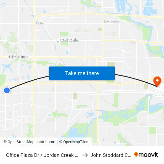 Office Plaza Dr / Jordan Creek Pkwy (Far-Side), Wdm to John Stoddard Cancer Center map