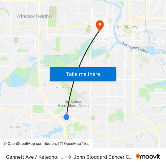 Gannett Ave / Katecho, Dsm to John Stoddard Cancer Center map