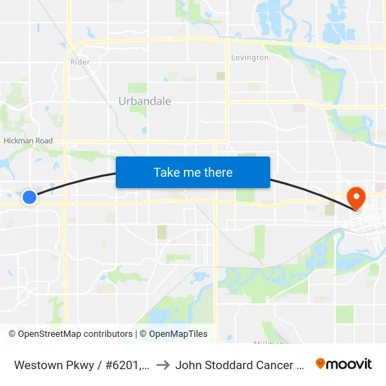 Westown Pkwy / #6201, Wdm to John Stoddard Cancer Center map