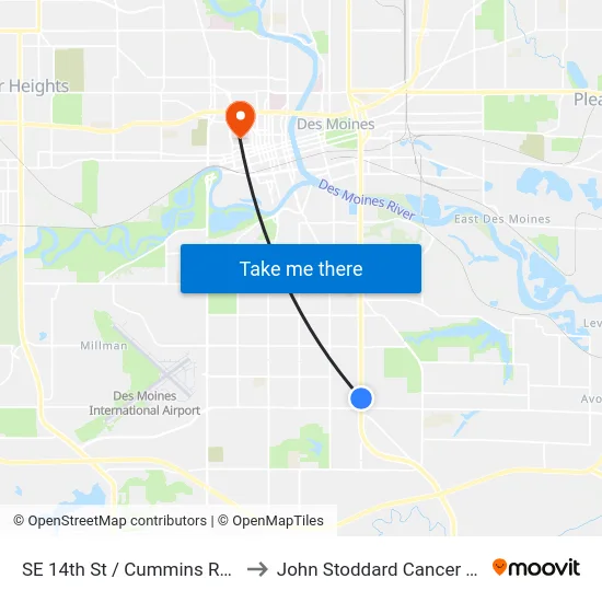 SE 14th St / Cummins Rd, Dsm to John Stoddard Cancer Center map