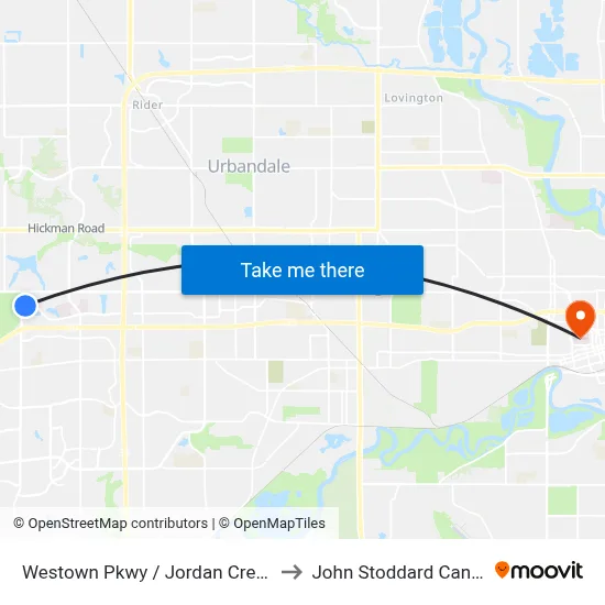 Westown Pkwy / Jordan Creek Pkwy, Wdm to John Stoddard Cancer Center map