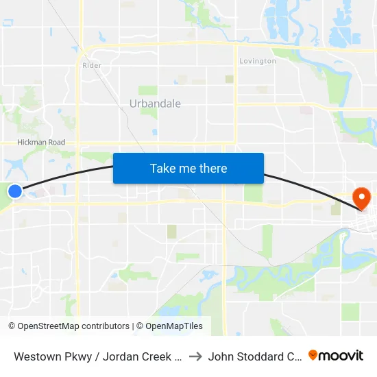 Westown Pkwy / Jordan Creek Pkwy (Far-Side), Wdm to John Stoddard Cancer Center map