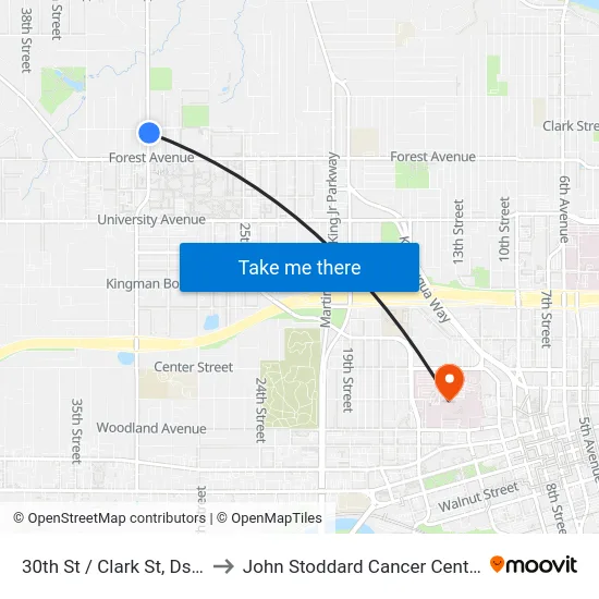 30th St / Clark St, Dsm to John Stoddard Cancer Center map