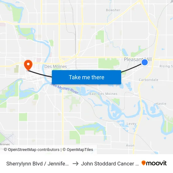 Sherrylynn Blvd / Jennifer Dr, Plh to John Stoddard Cancer Center map