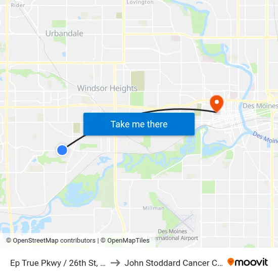Ep True Pkwy / 26th St, Wdm to John Stoddard Cancer Center map