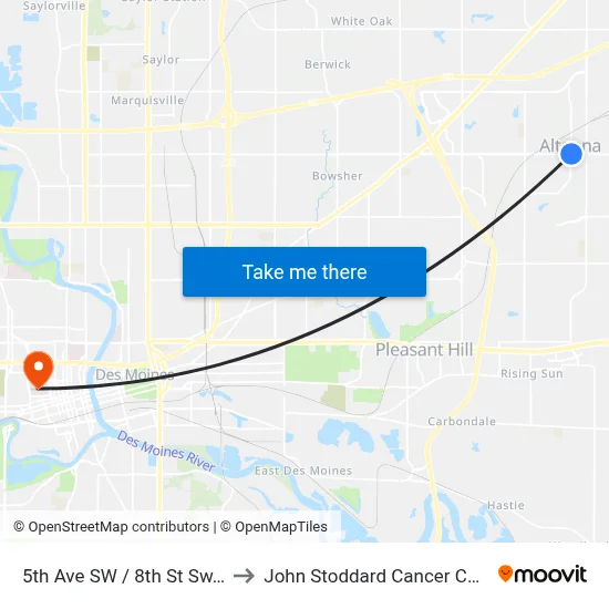 5th Ave SW / 8th St Sw, Alt to John Stoddard Cancer Center map