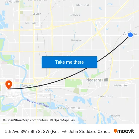 5th Ave SW / 8th St SW (Far-Side), Alt to John Stoddard Cancer Center map