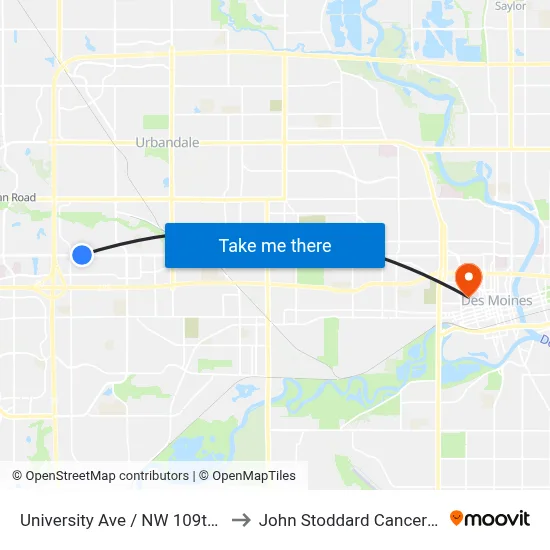 University Ave / NW 109th St, Clv to John Stoddard Cancer Center map
