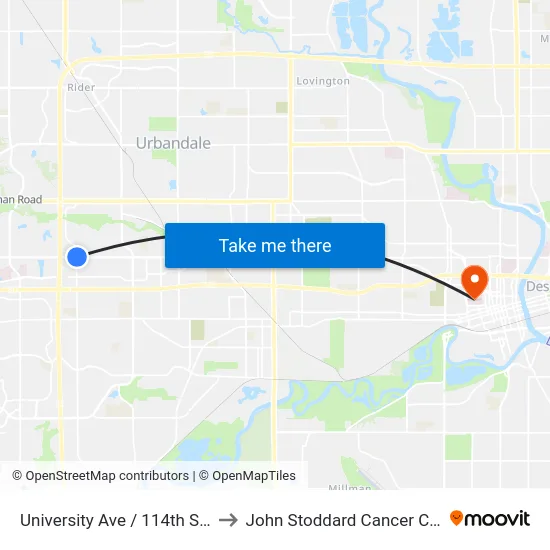University Ave / 114th St, Clv to John Stoddard Cancer Center map
