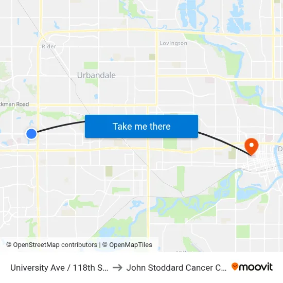 University Ave / 118th St, Clv to John Stoddard Cancer Center map