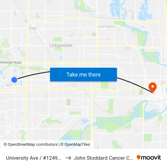 University Ave / #12495, Clv to John Stoddard Cancer Center map