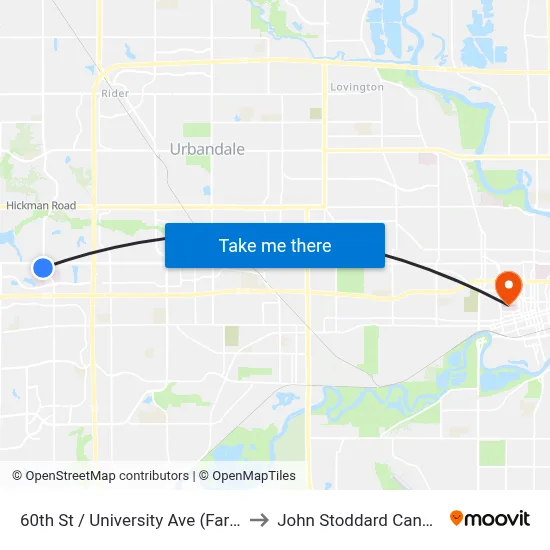 60th St / University Ave (Far-Side), Wdm to John Stoddard Cancer Center map