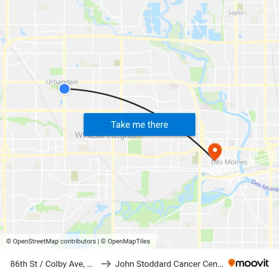 86th St / Colby Ave, Urb to John Stoddard Cancer Center map