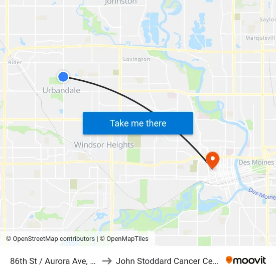 86th St / Aurora Ave, Urb to John Stoddard Cancer Center map