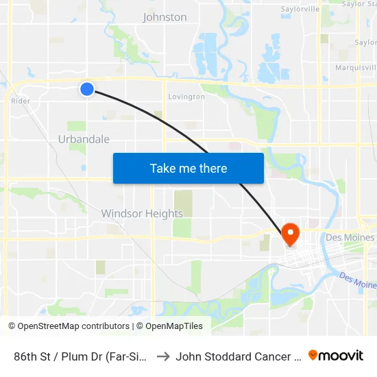 86th St / Plum Dr (Far-Side), Urb to John Stoddard Cancer Center map