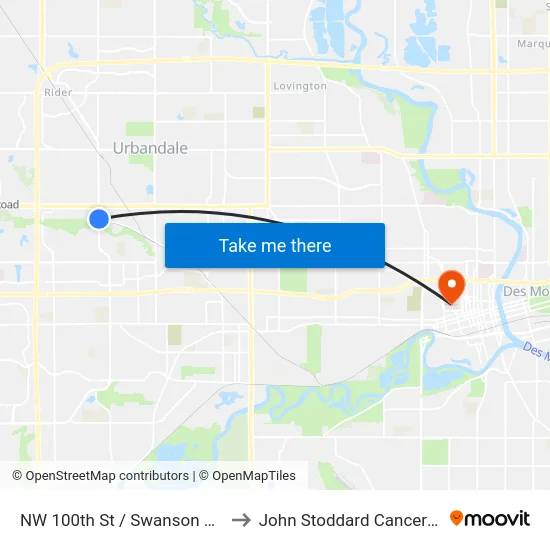NW 100th St / Swanson Blvd, Clv to John Stoddard Cancer Center map