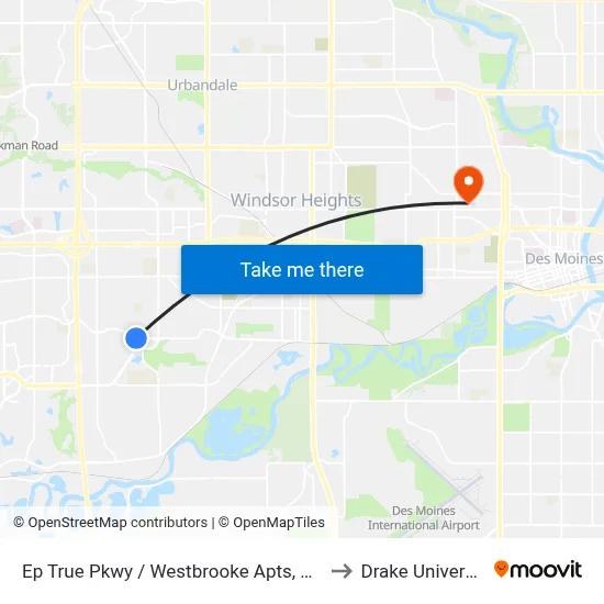 Ep True Pkwy / Westbrooke Apts, Wdm to Drake University map