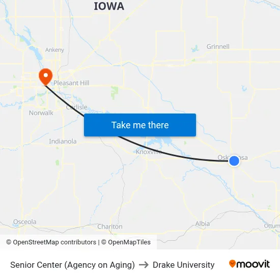 Senior Center (Agency on Aging) to Drake University map